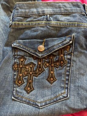 PJI Denim Jeans with Embellished Cross Pocket